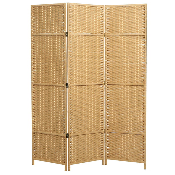 4/6 Panels Woven Wicker Room Divider Privacy Screen Separator Paravent Partition 